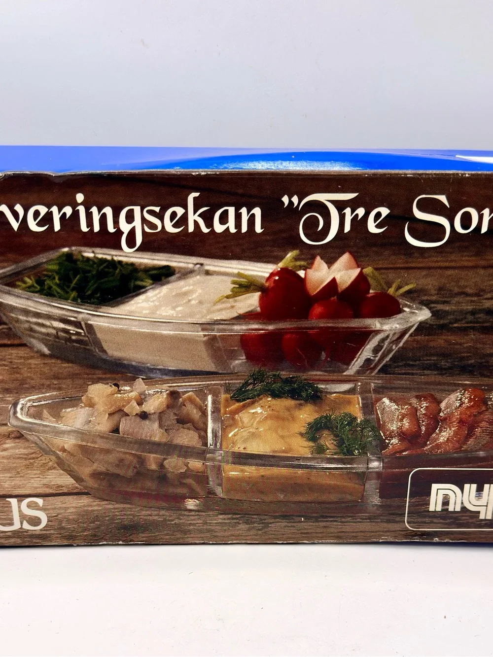 Nybro Crystal Sweden Bohus Skiff Boat Serving Dish NIB